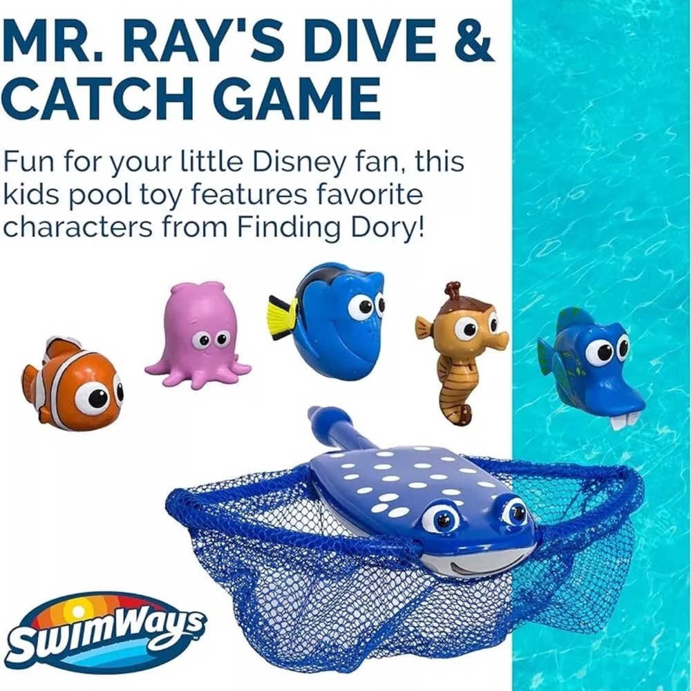 BRAND NEW Swim Ways Disney Finding Dory Mr. Ray's Dive & Catch Game, Bath Toys